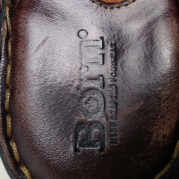 Born Handcrafted Footwear Wedge Mule Shoes Women's Size 7/38 Maroon Brown - Picture 6 of 8